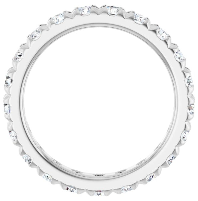 14K Yellow Or White Gold Round 3 Mm Vs, F+ Polished 2 1/5 Ctw Lab-Grown Diamond Eternity Band, Size 7
