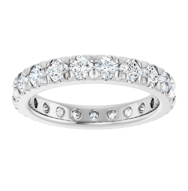 14K Yellow Or White Gold Round 3 Mm Vs, F+ Polished 2 1/5 Ctw Lab-Grown Diamond Eternity Band, Size 7