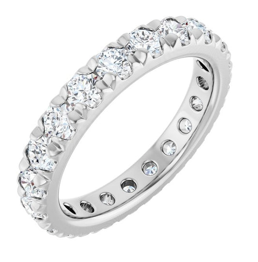 14K Yellow Or White Gold Round 3 Mm Vs, F+ Polished 2 1/5 Ctw Lab-Grown Diamond Eternity Band, Size 7