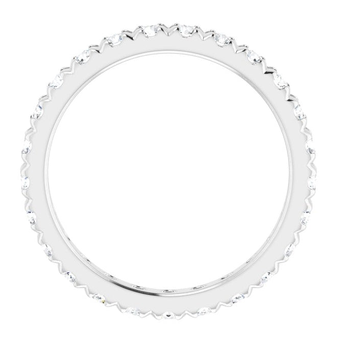 14K White Gold Round 2.25 Mm Vs, F+ Polished 1 Ctw Lab-Grown Diamond Eternity Band