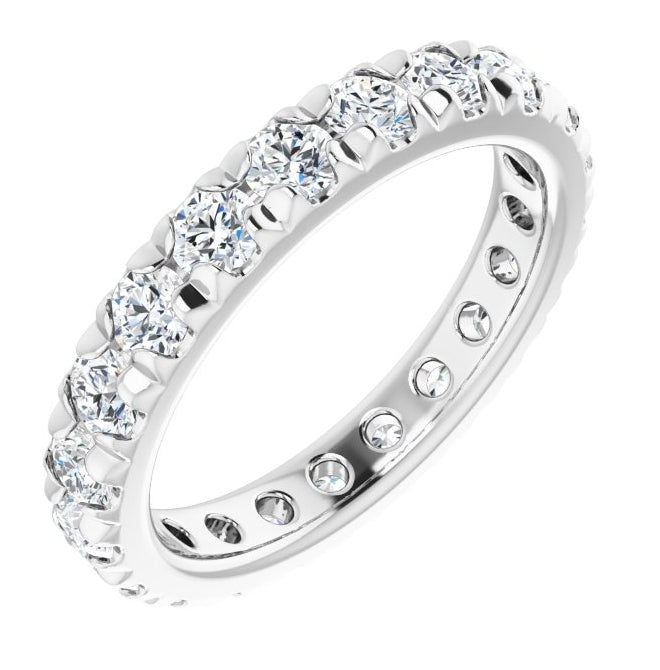 14K Yellow Or White Gold Round 2.75 Mm Vs, F+ Polished 1 1/2 Ctw Lab-Grown Diamond Eternity Band