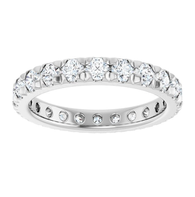 14K Yellow Or White Gold Round 2.75 Mm Vs, F+ Polished 1 1/2 Ctw Lab-Grown Diamond Eternity Band