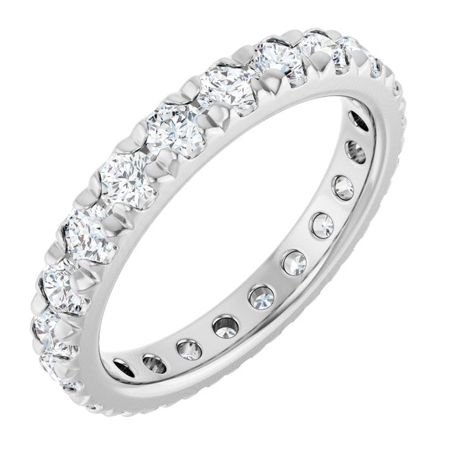 14K Yellow Or White Gold Round 2.75 Mm Vs, F+ Polished 1 1/2 Ctw Lab-Grown Diamond Eternity Band