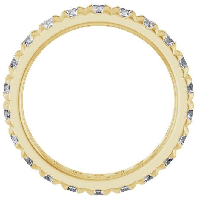 14K Yellow Or White Gold Round 2.75 Mm Vs, F+ Polished 1 1/2 Ctw Lab-Grown Diamond Eternity Band