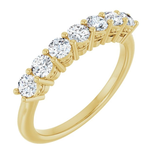 14K Yellow Or White Gold Round 3 Mm Polished 3/4 Ctw Lab-Grown Diamond Anniversary Band Size 7