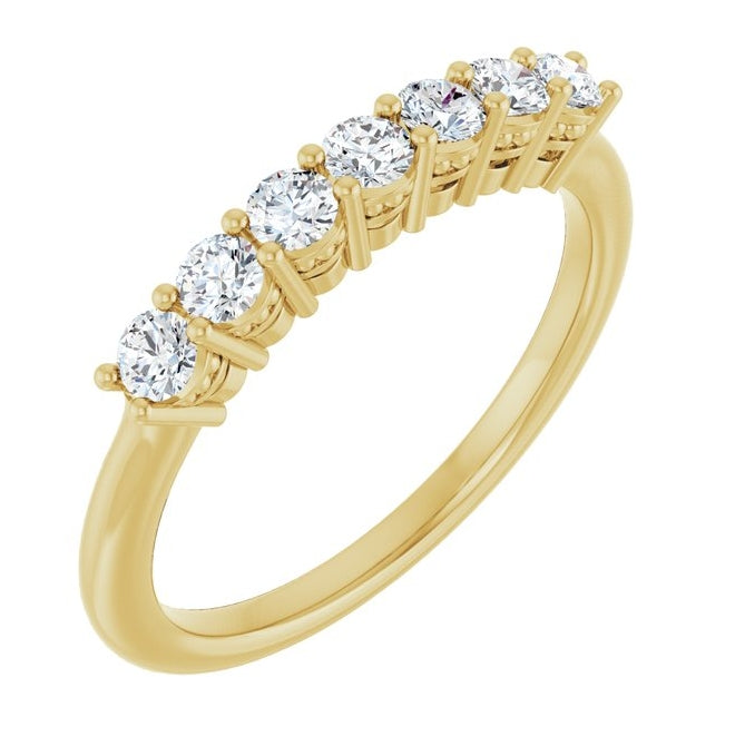 14K Yellow Or White Gold Round 2.5 Mm Polished 3/8 Ctw Lab-Grown Diamond Anniversary Band Size 7