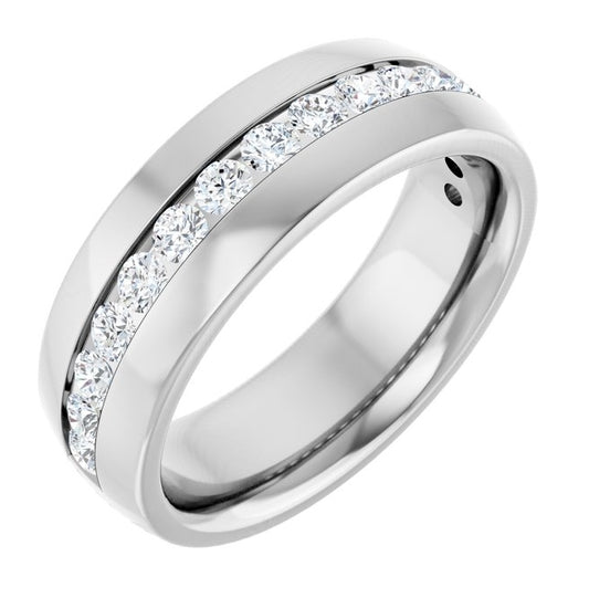 14K Yellow Or White Gold  Round  2.5 Mm Vs, F+  Polished 1 Ctw Lab-Grown Diamond Band