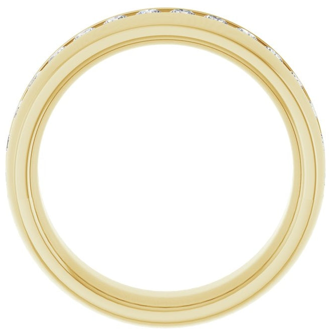 14K Yellow Or White Gold  Round  2.5 Mm Vs, F+  Polished 1 Ctw Lab-Grown Diamond Band