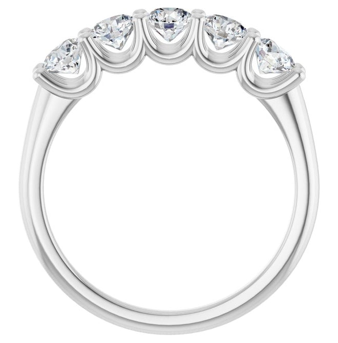 14K Yellow Or White Gold Round 3.75 Mm Polished 1 Ctw Lab-Grown Diamond Anniversary Band Size 7