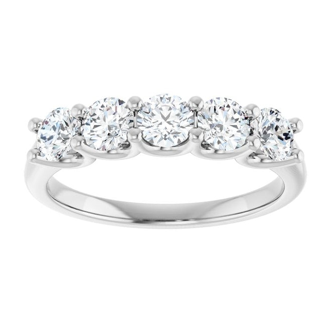 14K Yellow Or White Gold Round 3.75 Mm Polished 1 Ctw Lab-Grown Diamond Anniversary Band Size 7