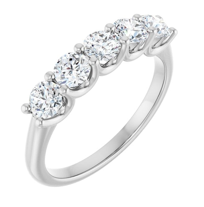 14K Yellow Or White Gold Round 3.75 Mm Polished 1 Ctw Lab-Grown Diamond Anniversary Band Size 7