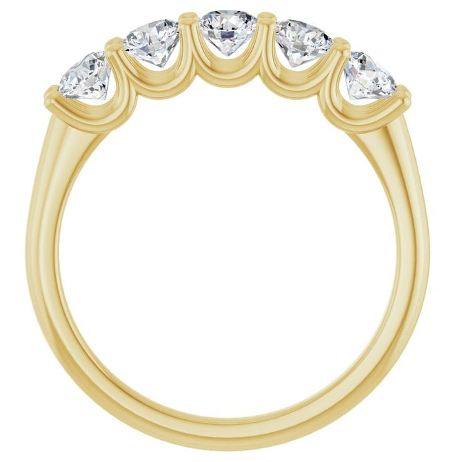 14K Yellow Or White Gold Round 3.75 Mm Polished 1 Ctw Lab-Grown Diamond Anniversary Band Size 7