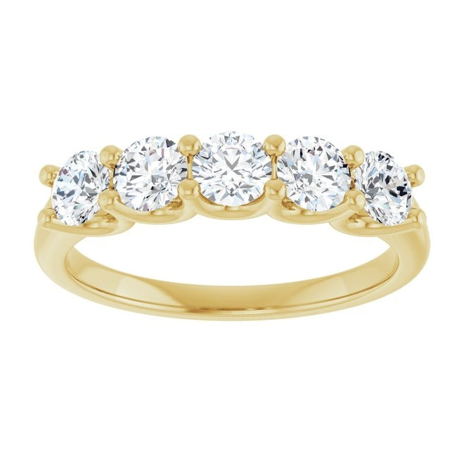 14K Yellow Or White Gold Round 3.75 Mm Polished 1 Ctw Lab-Grown Diamond Anniversary Band Size 7