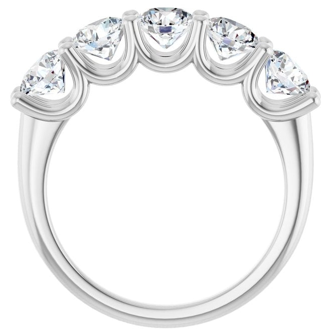 14K Yellow Or White Gold Round 4.8 Mm Polished 1 9/10 Ctw Lab-Grown Diamond Anniversary Band Size 7
