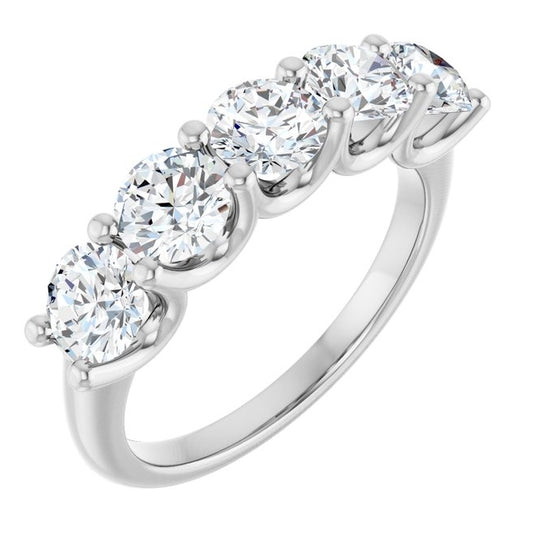 14K Yellow Or White Gold Round 4.8 Mm Polished 1 9/10 Ctw Lab-Grown Diamond Anniversary Band Size 7