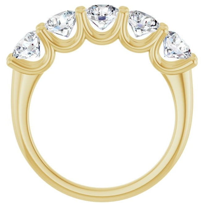 14K Yellow Or White Gold Round 4.8 Mm Polished 1 9/10 Ctw Lab-Grown Diamond Anniversary Band Size 7