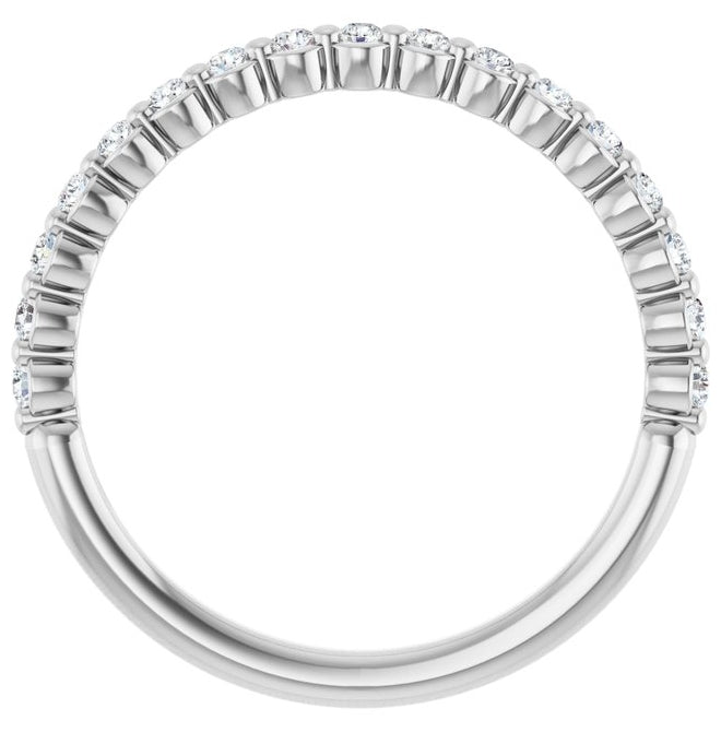 14K White Gold Or Platinum Round 1.5 Mm Polished 1/5 Ctw Lab-Grown Diamond Anniversary Band