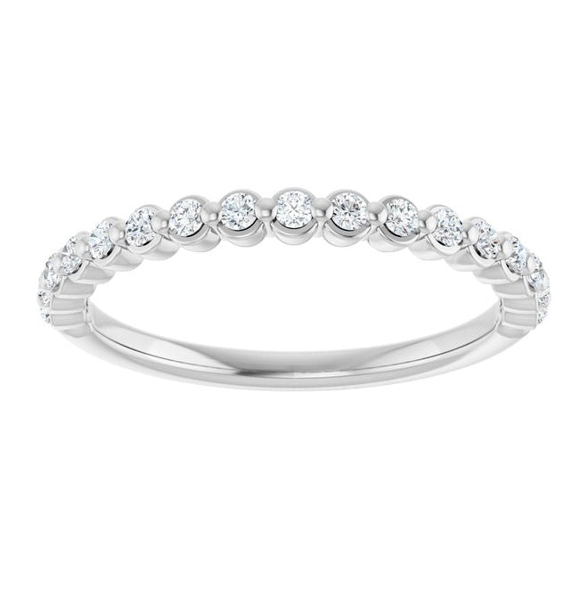 14K White Gold Or Platinum Round 1.5 Mm Polished 1/5 Ctw Lab-Grown Diamond Anniversary Band