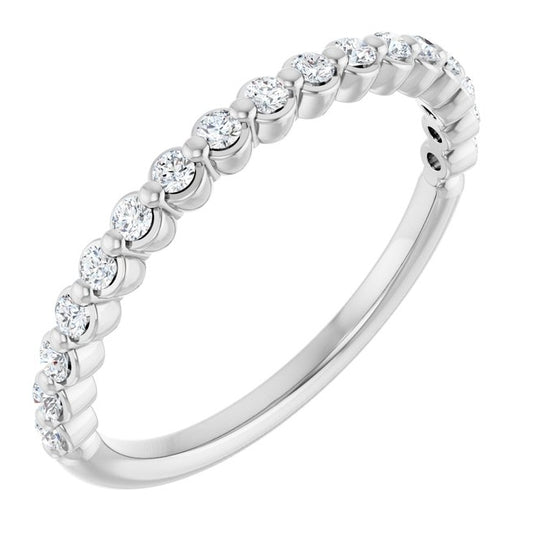 14K White Gold Or Platinum Round 1.5 Mm Polished 1/5 Ctw Lab-Grown Diamond Anniversary Band
