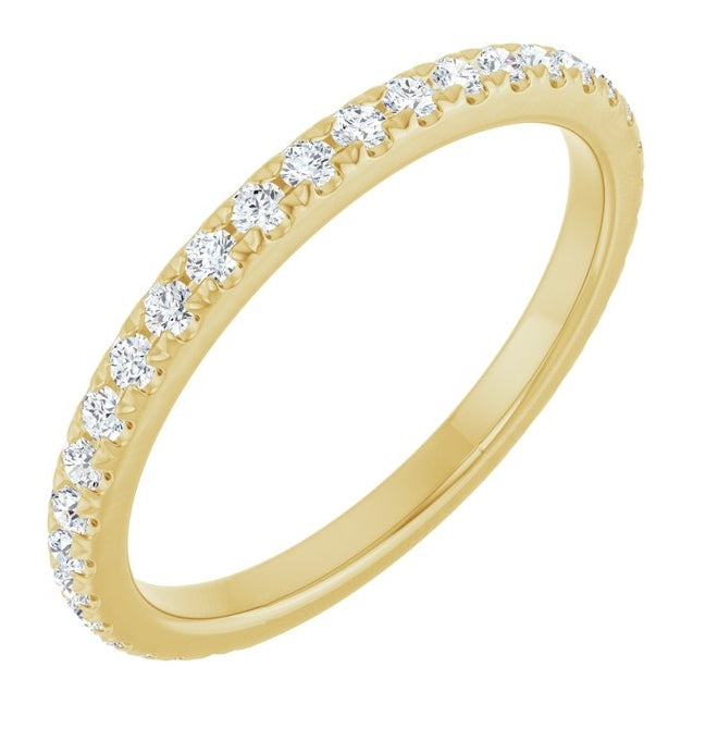 14K Yellow Or White Gold Round 1.5 Mm Polished 3/8 Ctw Lab-Grown Diamond Anniversary Band