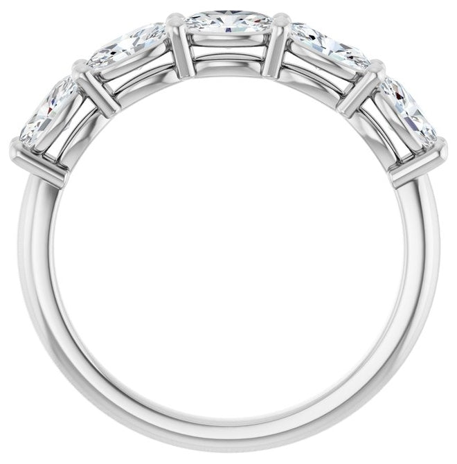 14K Yellow Or White Gold Oval 5 X 3 Mm Polished 1 1/6 Ctw Natural Diamond Anniversary Band Size 7