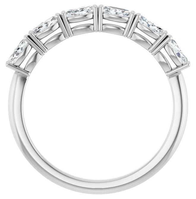 14K Yellow Or White Gold Marquise 4 X 2 Mm Polished 3/8 Ctw Lab-Grown Diamond Anniversary Band Size 7