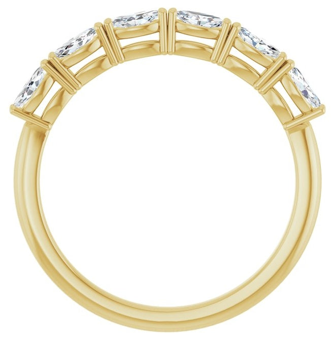 14K Yellow Or White Gold Marquise 4 X 2 Mm Polished 3/8 Ctw Lab-Grown Diamond Anniversary Band Size 7