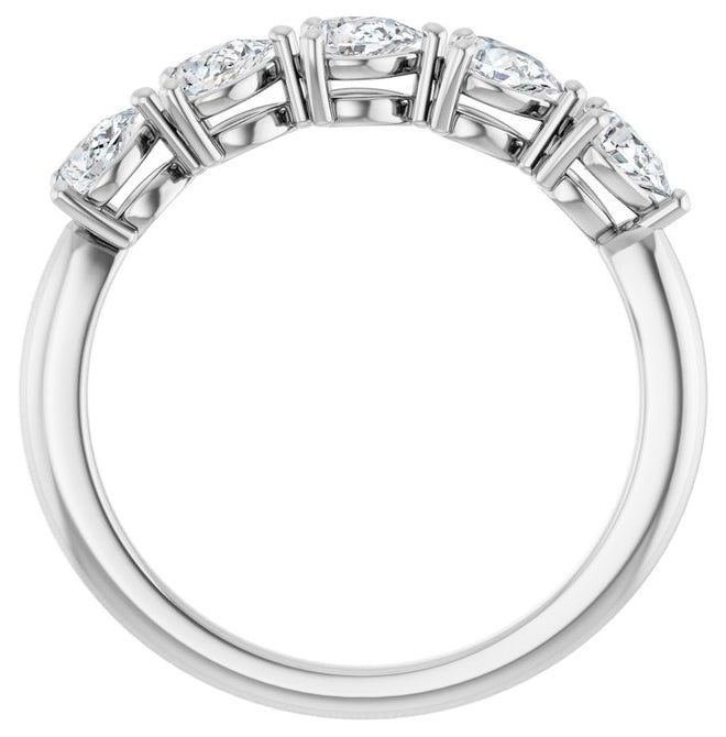 14K Yellow Or White Gold Pear 4 X 3 Mm Polished 3/4 Ctw Lab-Grown Diamond Anniversary Band Size 7