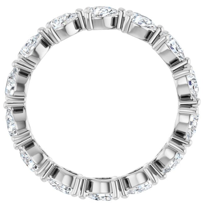 14K Yellow Or White Gold Pear 4 X 3 Mm Vs, F+ Polished 2 Ctw Lab-Grown Diamond Eternity Band Size 7