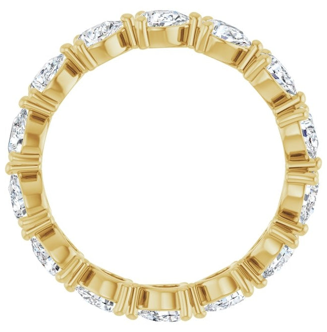 14K Yellow Or White Gold Pear 4 X 3 Mm Vs, F+ Polished 2 Ctw Lab-Grown Diamond Eternity Band Size 7