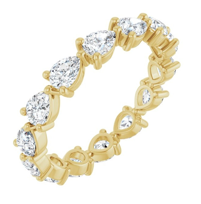 14K Yellow Or White Gold Pear 4 X 3 Mm Vs, F+ Polished 2 Ctw Lab-Grown Diamond Eternity Band Size 7