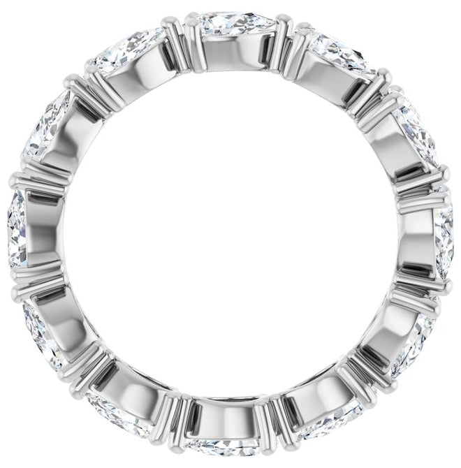 14K White Gold Pear 5 X 3 Mm Vs, F+ Polished 2 3/8 Ctw Lab-Grown Diamond Eternity Band Size 7