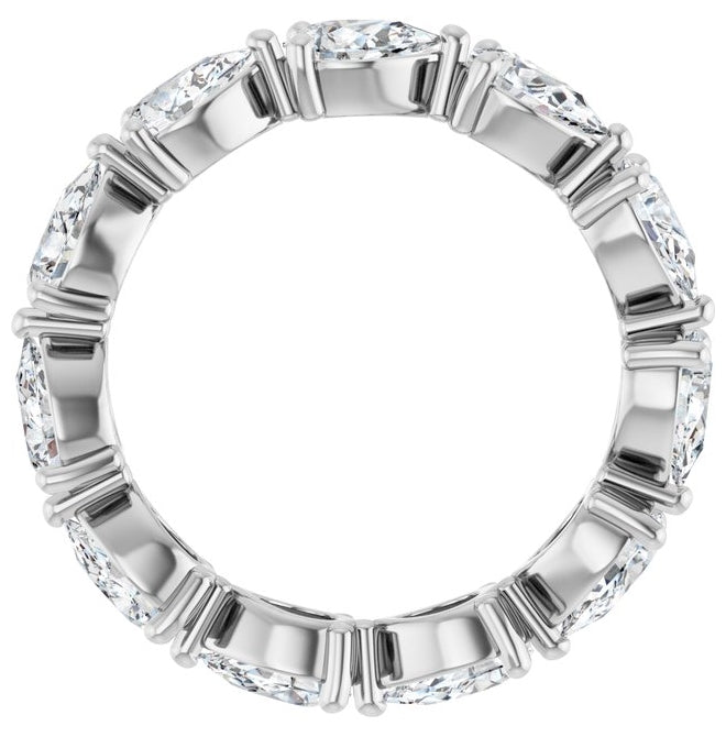 14K Yellow Or White Gold Pear 5.5 X 3.5 Mm Vs, F+ Polished 2 3/4 Ctw Lab-Grown Diamond Eternity Band Size 7
