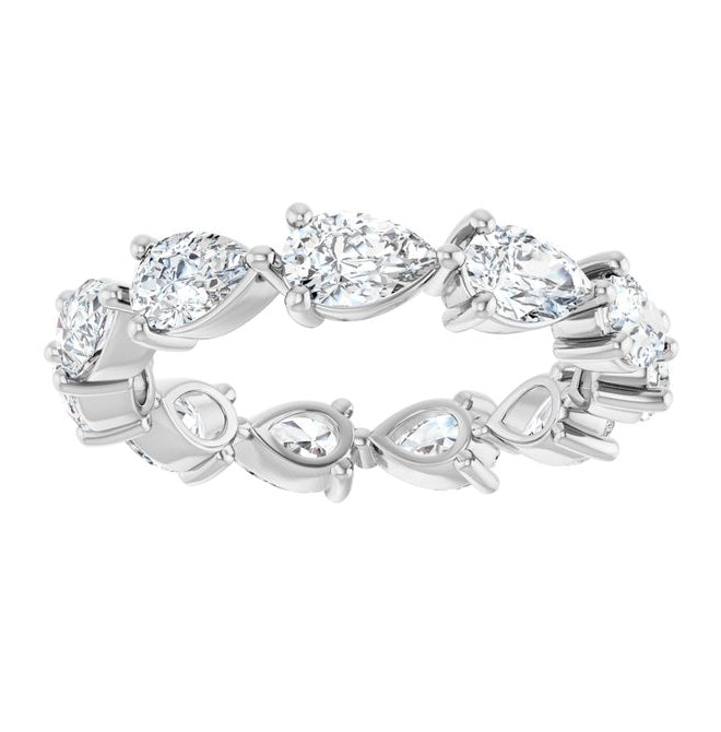 14K Yellow Or White Gold Pear 5.5 X 3.5 Mm Vs, F+ Polished 2 3/4 Ctw Lab-Grown Diamond Eternity Band Size 7
