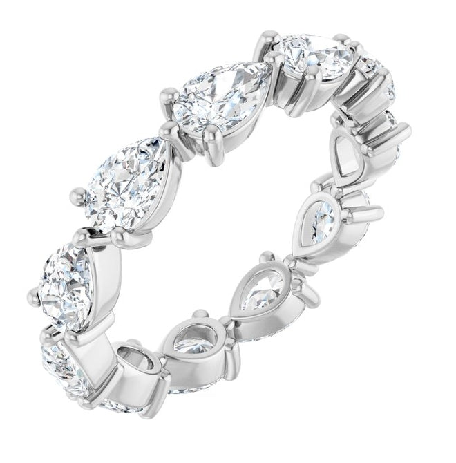 14K Yellow Or White Gold Pear 5.5 X 3.5 Mm Vs, F+ Polished 2 3/4 Ctw Lab-Grown Diamond Eternity Band Size 7