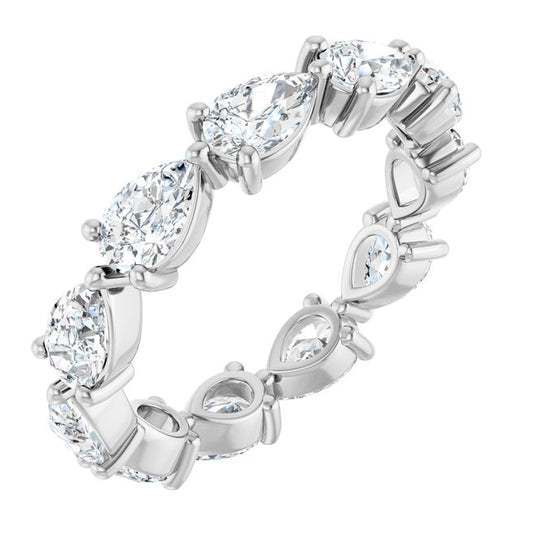 14K Yellow Or White Gold Pear 5.5 X 3.5 Mm Vs, F+ Polished 2 3/4 Ctw Lab-Grown Diamond Eternity Band Size 7