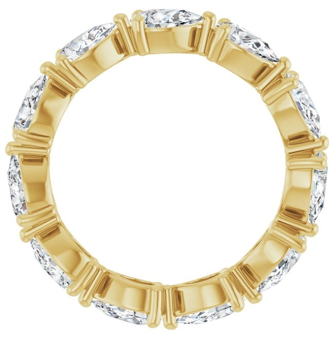 14K Yellow Or White Gold Pear 5.5 X 3.5 Mm Vs, F+ Polished 2 3/4 Ctw Lab-Grown Diamond Eternity Band Size 7