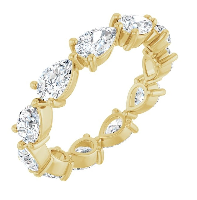 14K Yellow Or White Gold Pear 5.5 X 3.5 Mm Vs, F+ Polished 2 3/4 Ctw Lab-Grown Diamond Eternity Band Size 7