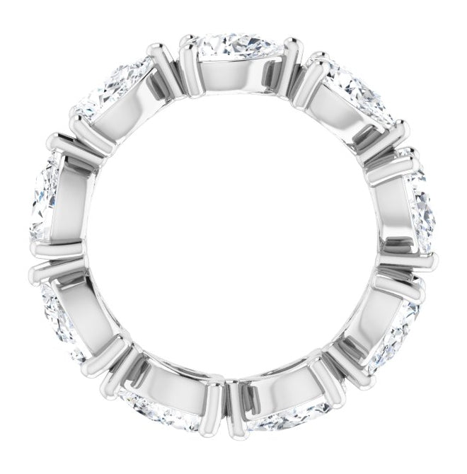 14K White Gold Pear 6 X 4 Mm Vs, F+ Polished 2 3/4 Ctw Lab-Grown Diamond Eternity Band Size 5
