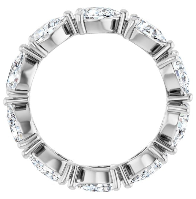 14K White Gold Pear 6 X 4 Mm Vs, F+ Polished 3 Ctw Lab-Grown Diamond Eternity Band Size 7