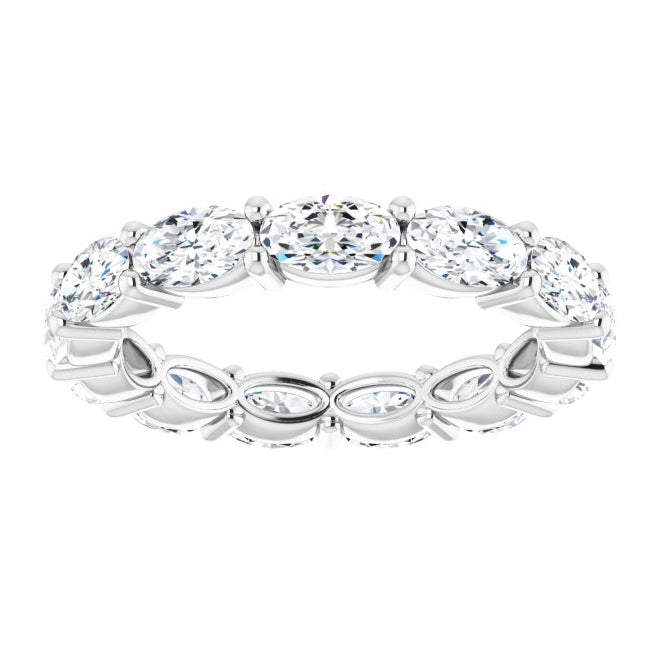 14K Yellow Or White Gold Oval 5 X 3 Mm Vs, F-G Polished 2 1/2 Ctw Lab-Grown Diamond Eternity Band
