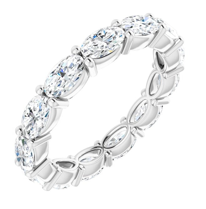 14K Yellow Or White Gold Oval 5 X 3 Mm Vs, F-G Polished 2 1/2 Ctw Lab-Grown Diamond Eternity Band