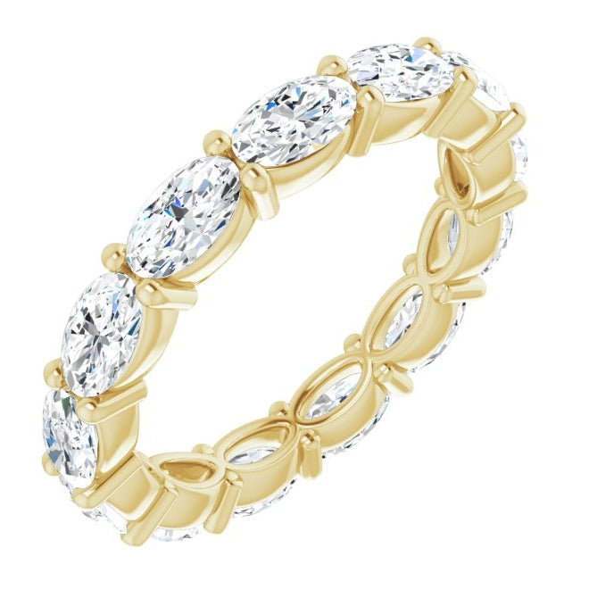 14K Yellow Or White Gold Oval 5 X 3 Mm Vs, F-G Polished 2 1/2 Ctw Lab-Grown Diamond Eternity Band