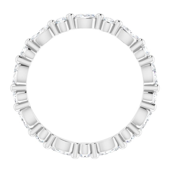Platinum Marquise 3.5 X 1.75 Mm Si2-Si3, Ghi Polished 5/8 Ctw Natural Diamond Eternity Band Size 5.5