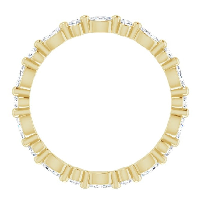 14K Yellow Gold Marquise 3.5 X 1.75 Mm Vs, F+ Polished 5/8 Ctw Lab-Grown Diamond Eternity Band Size 5.5