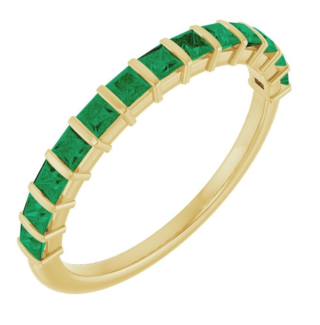 14K Yellow Or White Gold Square 2 X 2 Mm Polished Lab-Grown Anniversary Band