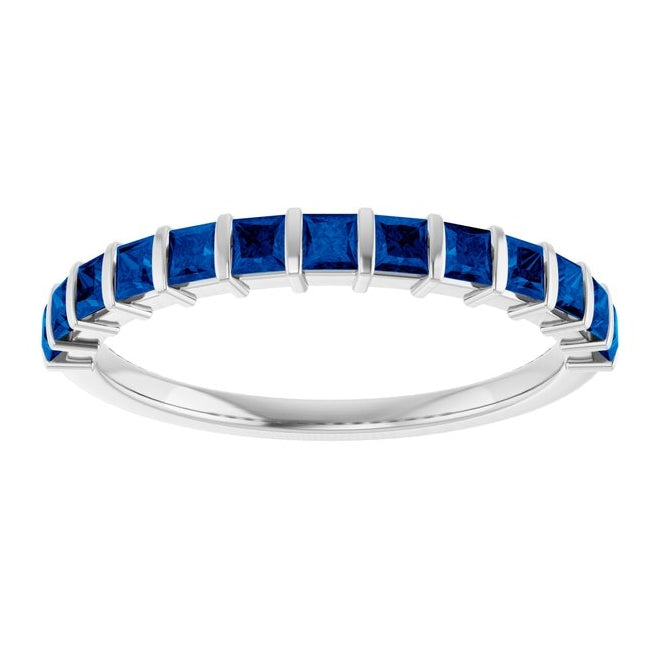 14K Yellow Or White Gold Square 2 X 2 Mm Polished Lab-Grown Anniversary Band