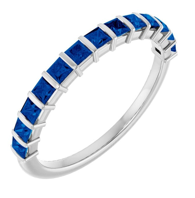 14K Yellow Or White Gold Square 2 X 2 Mm Polished Lab-Grown Anniversary Band