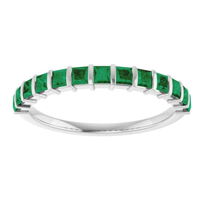 14K Yellow Or White Gold Square 2 X 2 Mm Polished Lab-Grown Anniversary Band
