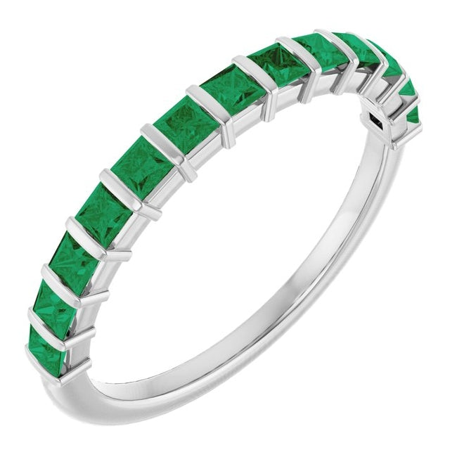 14K Yellow Or White Gold Square 2 X 2 Mm Polished Lab-Grown Anniversary Band